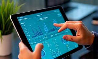 Tablet showing investment dashboard